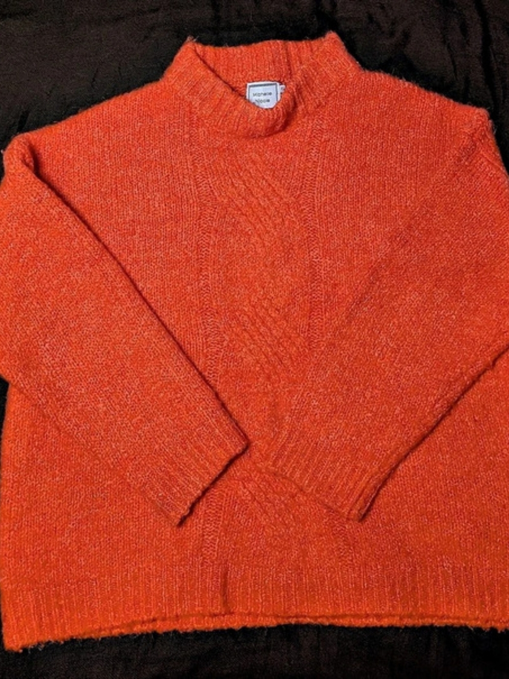Michelle Nicole Red Orange Mockneck Sweater Sz XL